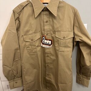NWT Woolrich Men's Khaki Shirt Safari Jacket Vintage Medium